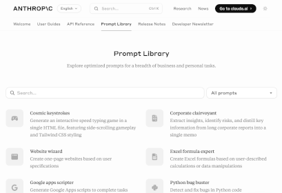 Anthropic prompt library