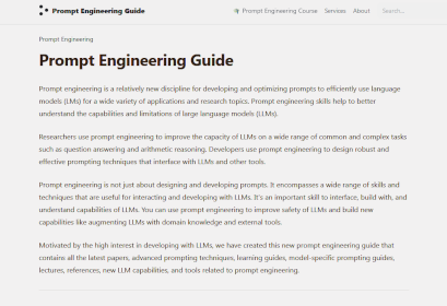 Prompt engineering guide website