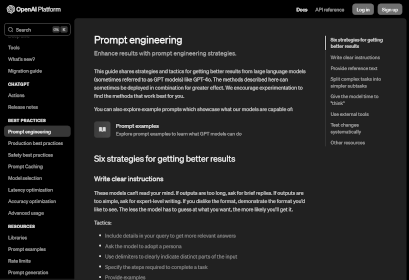OpenAI prompt engineering documentation